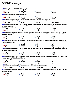 Kiểm tra chuong I môn Toán 12